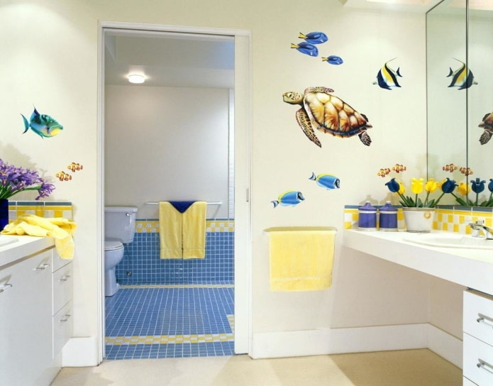 adesivi murali decorativi per l'interno del bagno