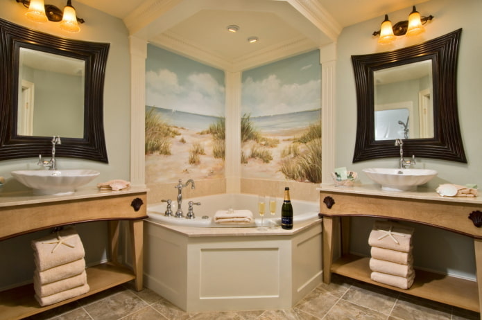 design della parete vicino al bagno nell'interno