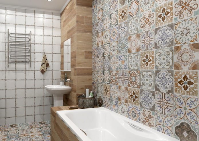 piastrelle sulle pareti dell'interno del bagno