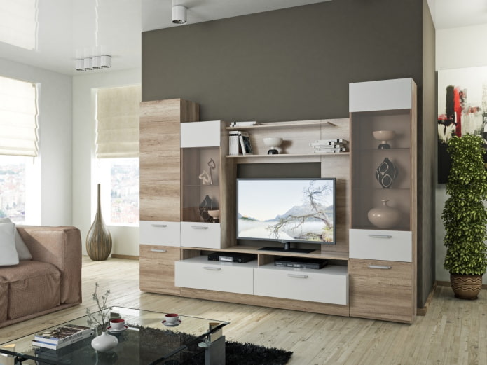 design delle pareti nell'interno del soggiorno