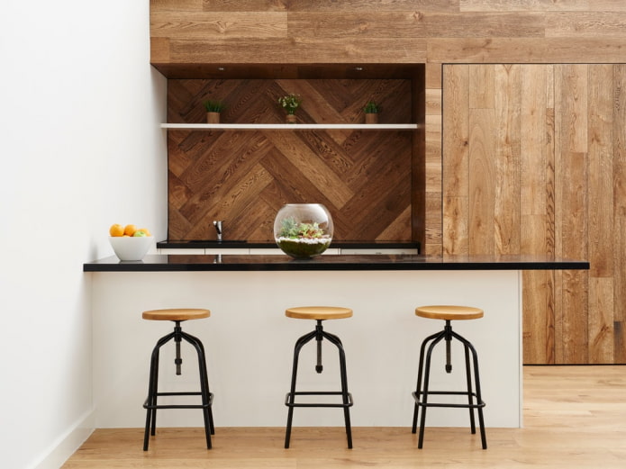 finitura pareti in parquet