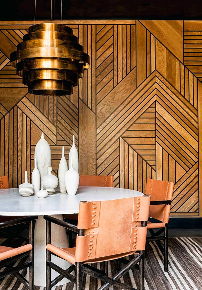 zona pranzo con decorazioni in legno