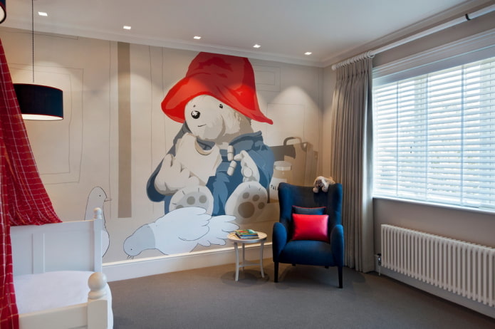pareti beige all'interno della cameretta