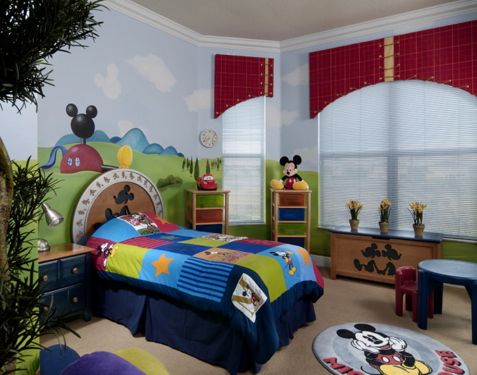 design delle pareti in una cameretta per bambini