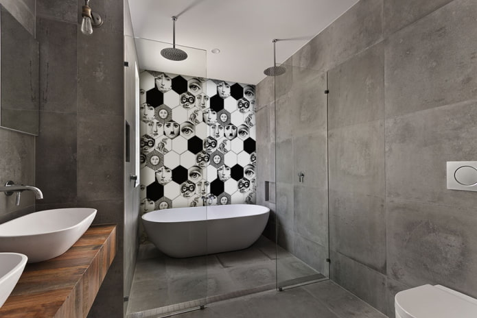 piastrelle effetto cemento in bagno
