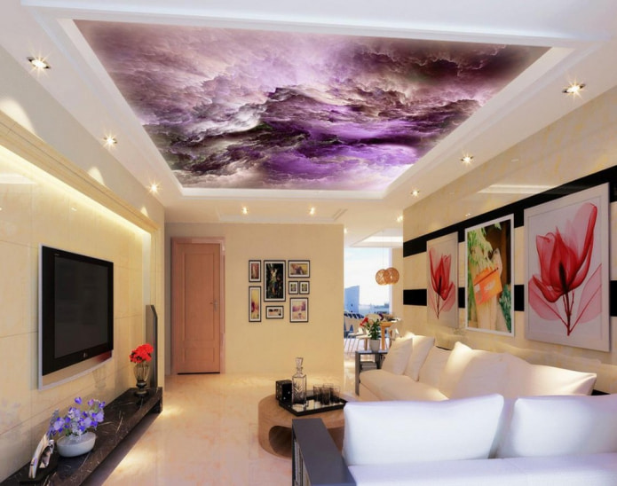 Carta da parati stereoscopica sul soffitto