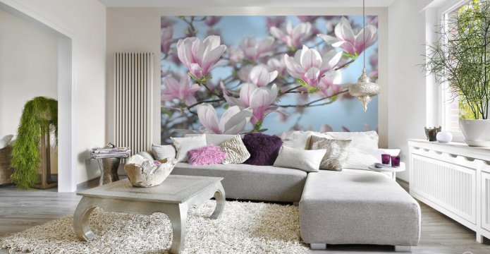 carta da parati fotografica con fiori