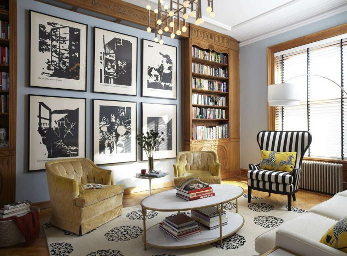 decorazioni d'interni in stile eclettico