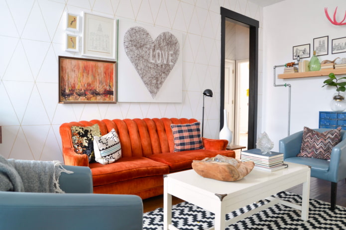mobili per interni in stile eclettico