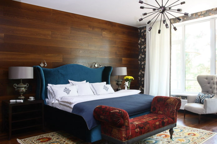 design della camera da letto in stile eclettico