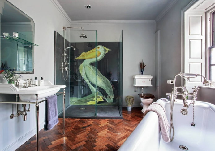 interno del bagno in stile eclettico
