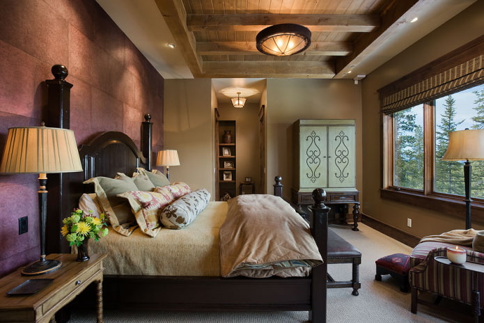 design della camera da letto in stile eclettico