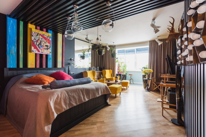 Camera da letto in stile fusion