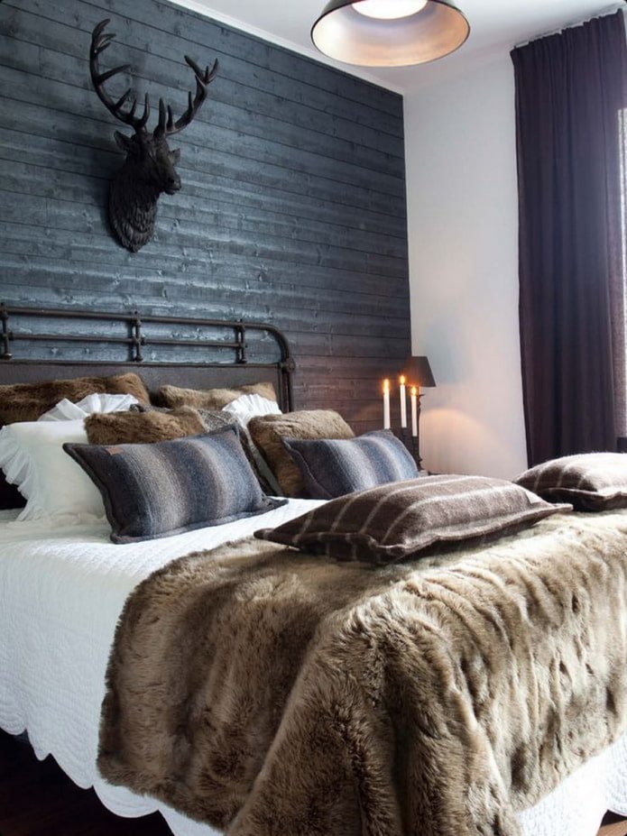 camera da letto scandinava scura