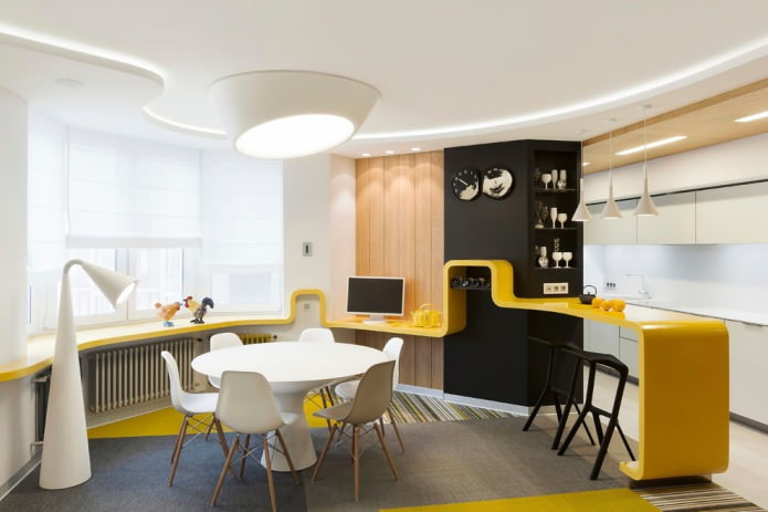 cucina-sala da pranzo in stile contemporaneo