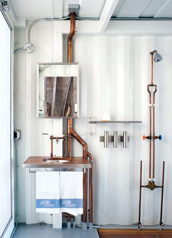 decorazione del bagno in stile loft