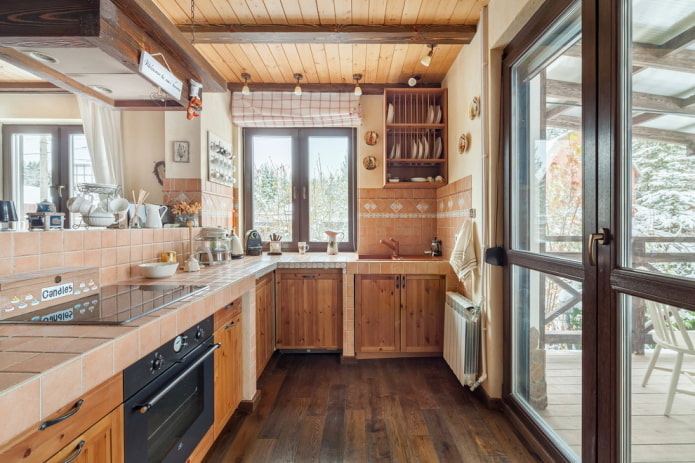 interno della cucina in stile rustico