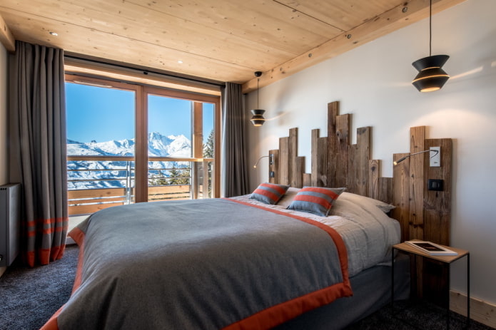 decorazione della camera da letto in stile rustico
