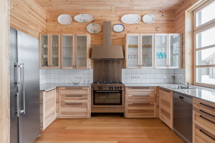 interno della cucina in stile rustico