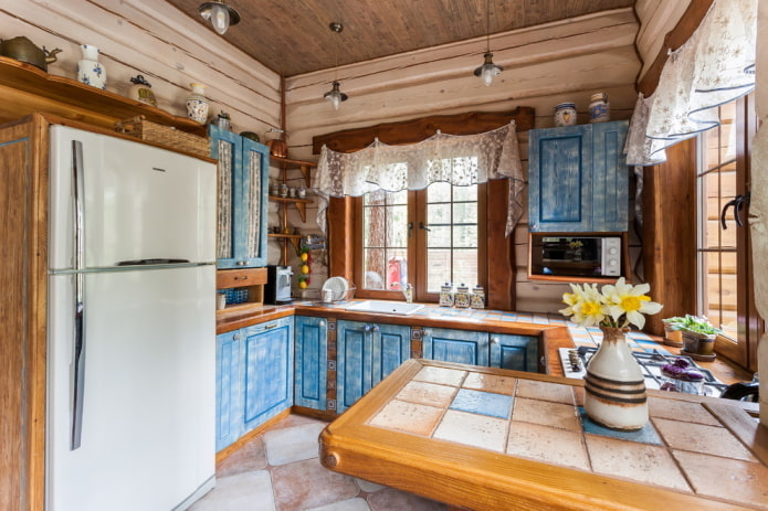 interno della cucina in stile rustico