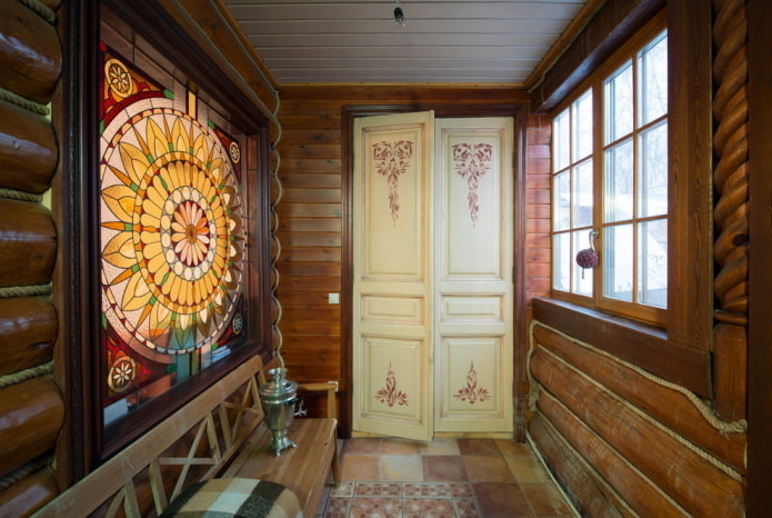 design del corridoio in stile rustico