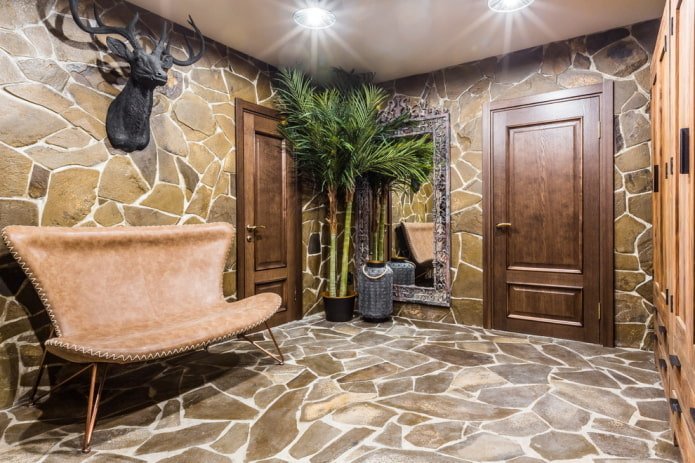 design del corridoio in stile rustico