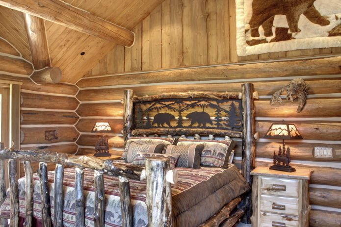mobili in camera da letto in stile rustico