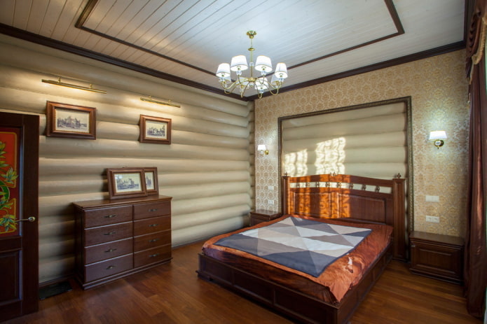 illuminazione in camera da letto in stile rustico
