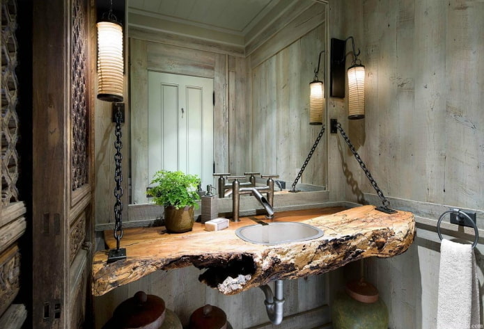 design bagno rustico