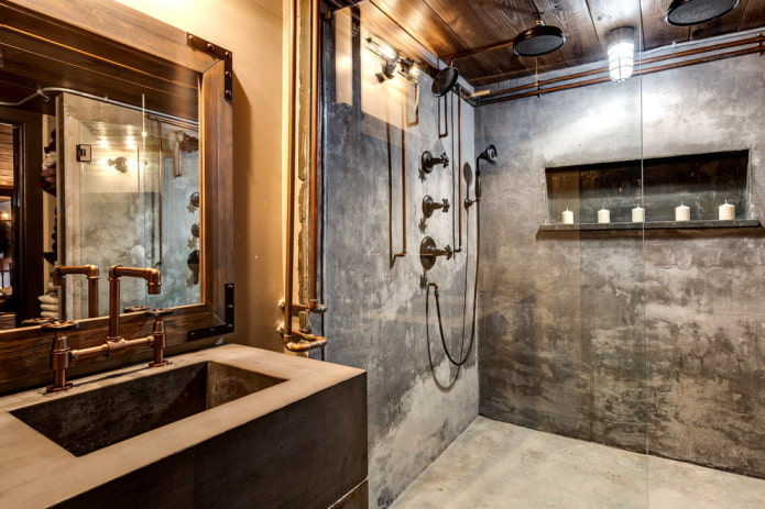 finitura bagno in cemento