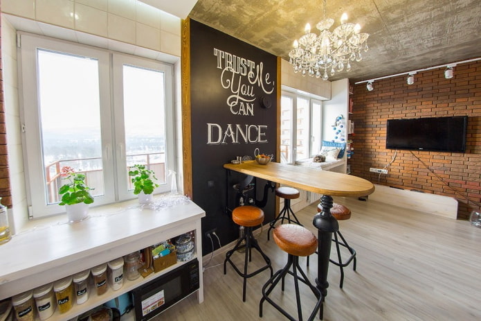 tavolo da bar per interni in stile loft
