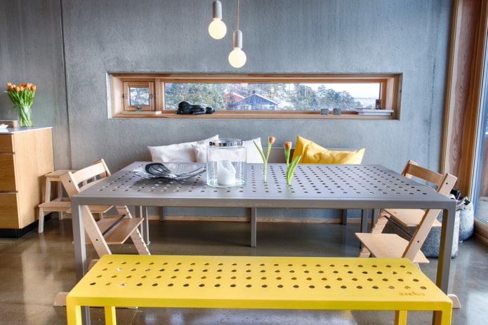 tavolo in metallo per interni in stile loft