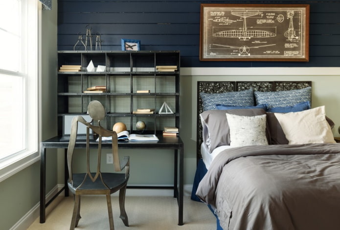 scrivania in un interno in stile loft