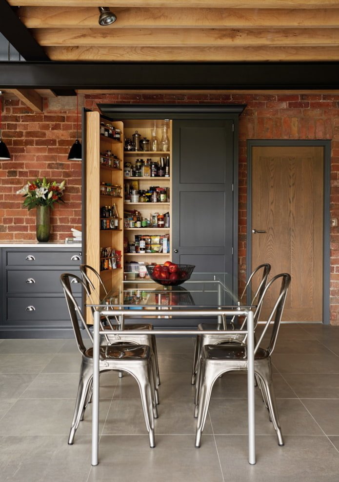 tavolo in vetro per interni in stile loft