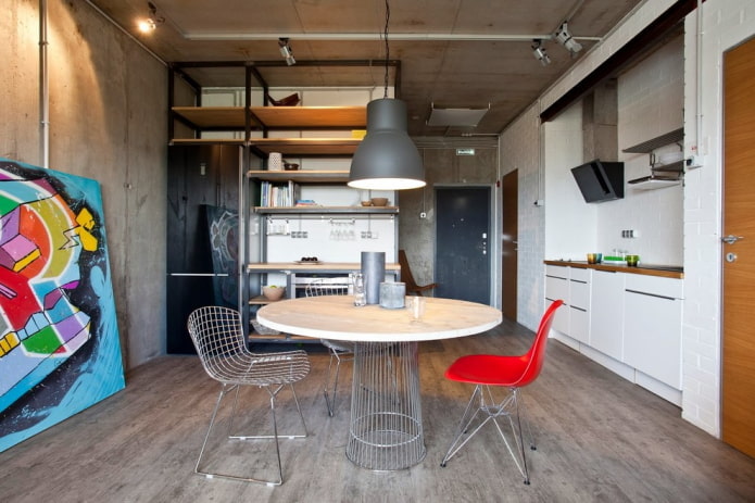 tavolo rotondo per interni in stile loft