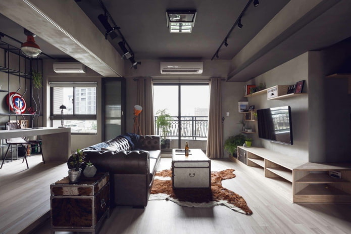 design dello studio in stile industriale