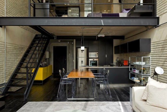 mobili in uno studio in stile industriale