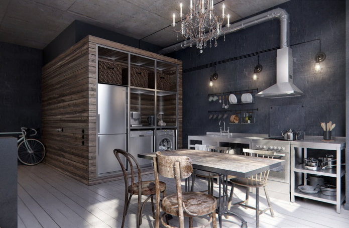 mobili in studio in stile industriale