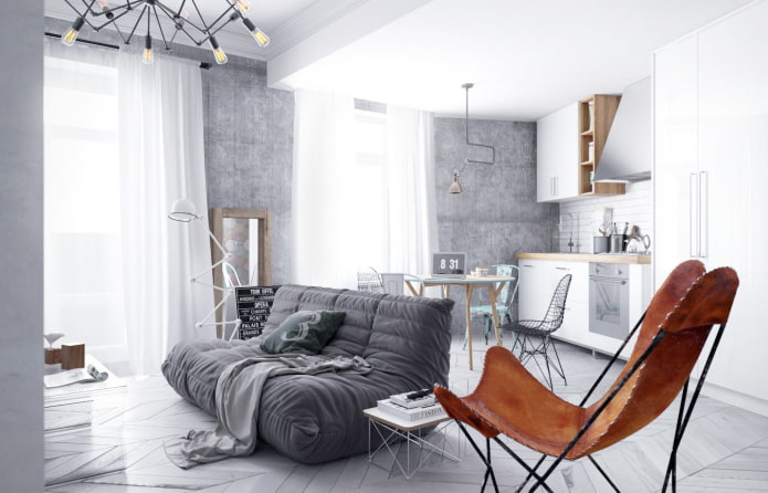 interno di studio in stile industriale