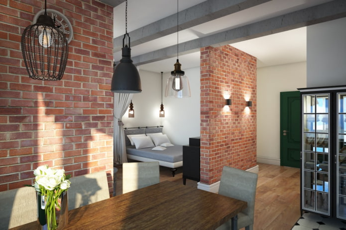 illuminazione nello studio in stile industriale