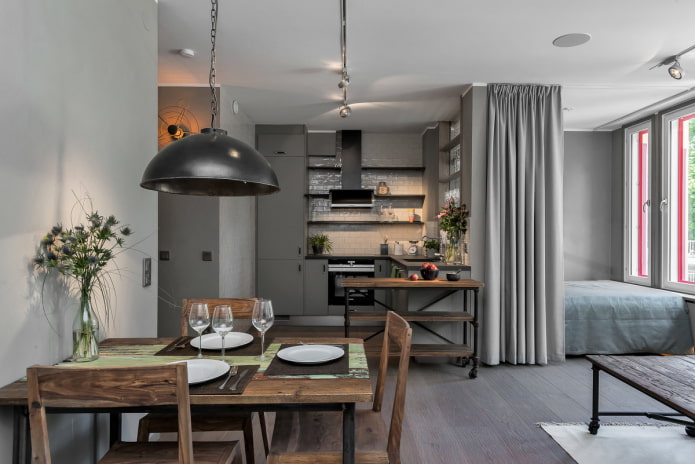mobili in uno studio in stile industriale