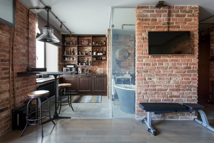 mobili nello studio in stile industriale