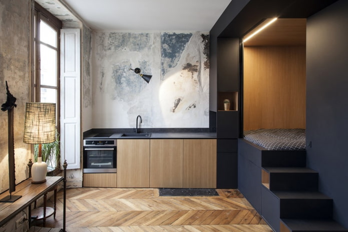 mobili nello studio in stile industriale