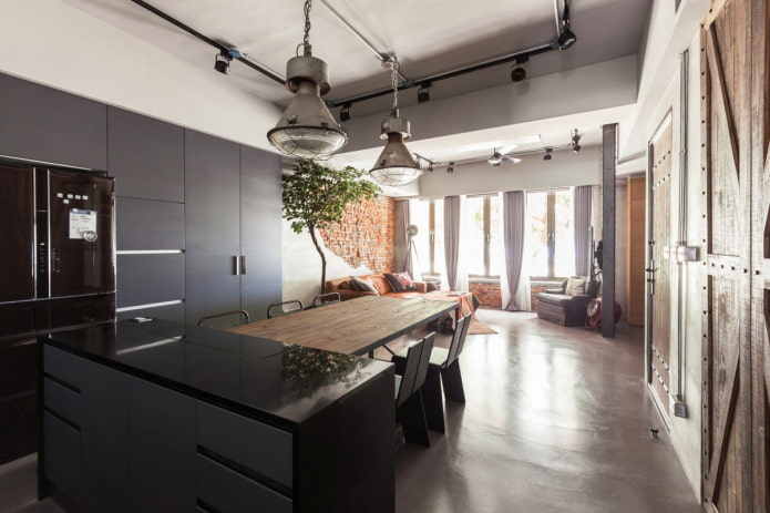 interno di studio in stile industriale
