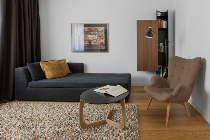 pouf nell'arredamento del soggiorno