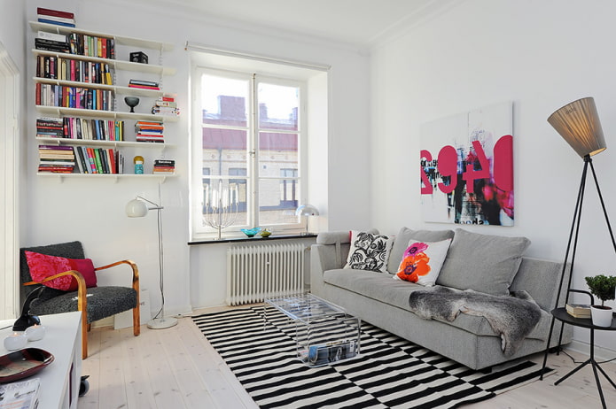 pouf per interni in stile scandinavo