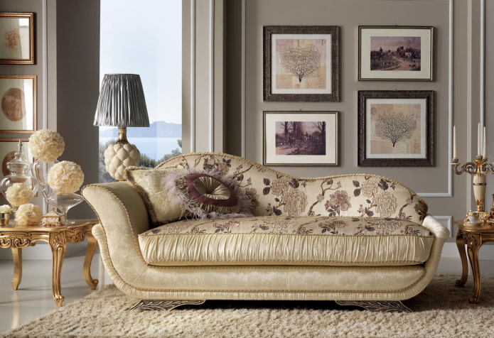 pouf per interni in stile classico