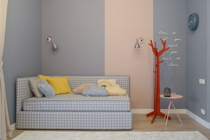 pouf all'interno della cameretta dei bambini