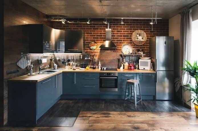 Set da cucina blu scuro
