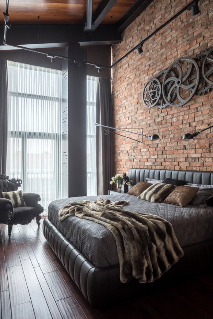 camera da letto in stile loft